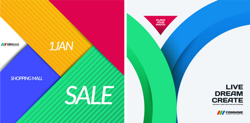 set of material design abstract templates vector image