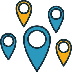 communities icon set four elements in different vector image