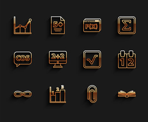 Set line function mathematical symbol graph vector