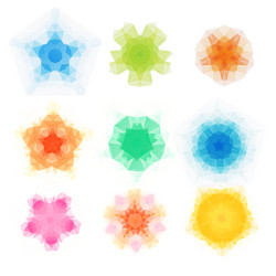 set of triangle round patterns vector image