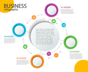 abstract round infographics 5 step color circle vector