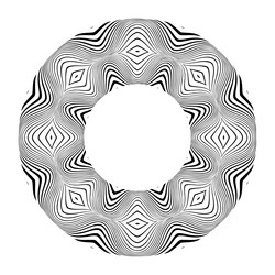 circle wavy lines pattern vector image
