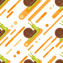 Flat style seamless pattern with snail vector