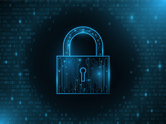 futuristic security lock from a computer circuit vector