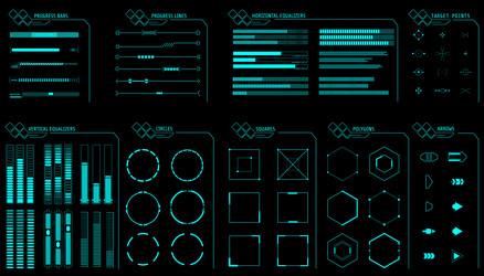 hud futuristic user interface elements set vector