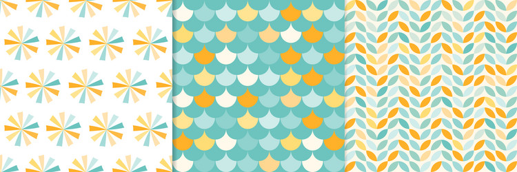 abstract summer seamless patterns set vector image