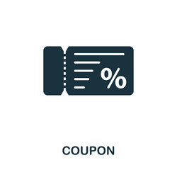 coupon icon monochrome simple line online store vector