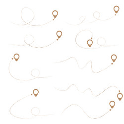 dashed line with different location arrows vector image