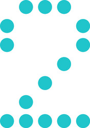 digital number 2 two display board round dot vector image