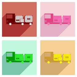 flat with shadow concept and mobile application vector image
