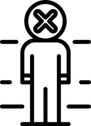no biometric authentication icon outline style vector image