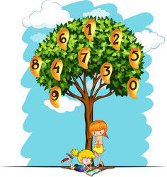 numbers on mango tree vector