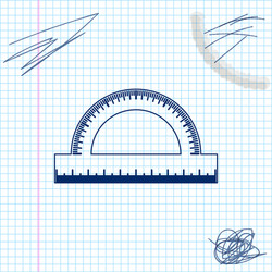 protractor grid for measuring degrees line sketch vector image