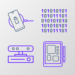 set line graphic tablet motion sensor binary vector image