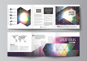 Set of business templates for tri fold square vector