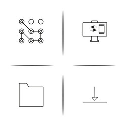 web and text simple linear icon setsimple outline vector image