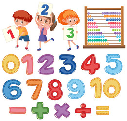 Counting Numbers & Math Symbols vector image