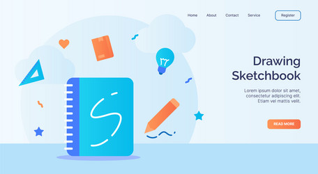 drawing sketchbook icon campaign for web website vector image