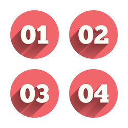 step one two three icons sequence of options vector image