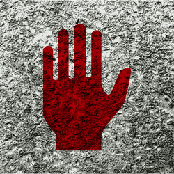 stop hand flat modern web button and space vector image