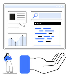 digital content management dashboard with graphs vector image