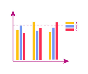 Bar chart down line icon Royalty Free Vector Image