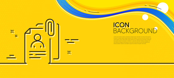 interview documents line icon cv file attachment vector image