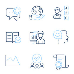 line chart approved documentation and good mood vector image