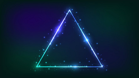 neon triangular frame with shining effects vector image