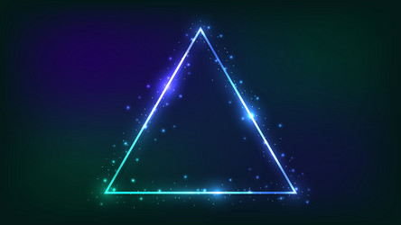 neon triangular frame with shining effects vector