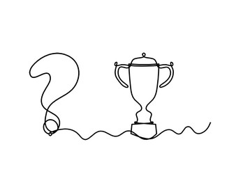 abstract question mark with trophy as continuous vector image