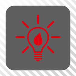 eco light bulb rounded square button vector image