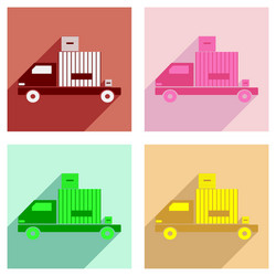 flat with shadow concept and mobile application vector image