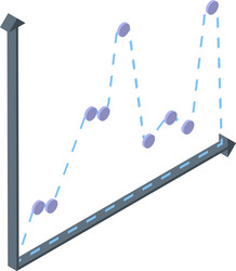 Problem regression chart icon isometric style vector