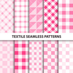 set of textile seamless patterns vector image