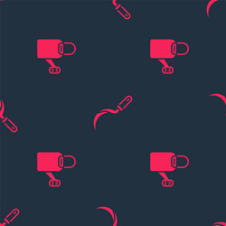 set watering can and sickle on seamless pattern vector image