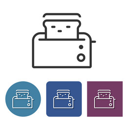 Toaster line icon in different variants vector