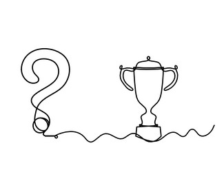abstract question mark with trophy as continuous vector image