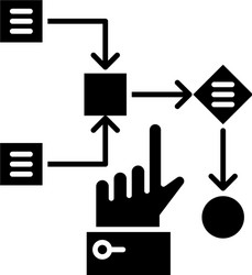 algorithm black icon sign on isolated vector image