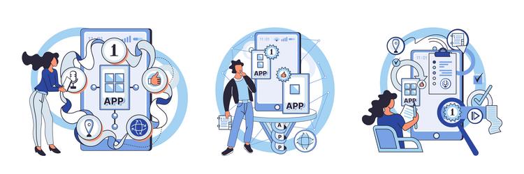 application testing metaphor vector image