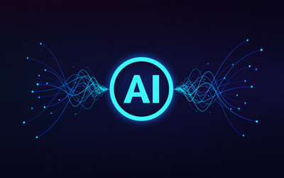Artificial Intelligence Data Waves vector image