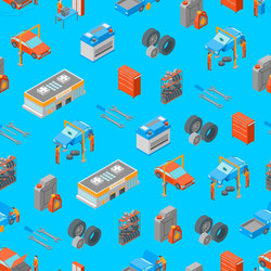 auto service 3d seamless pattern background vector image