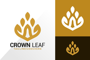 Green crown leaf logo design creative logos Vector Image