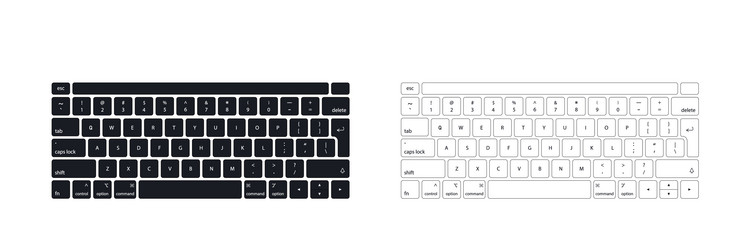 keyboard computer laptop modern key buttons vector image