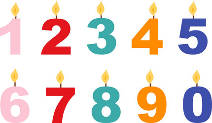 numbers candles set vector