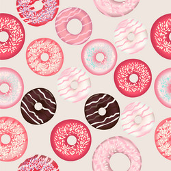 Seamless pattern with colorful sweet donuts Vector Image