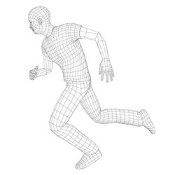 Wire frame running man vector