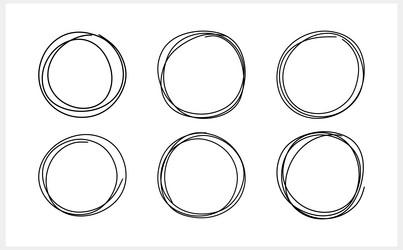 Circle hand drawn grunge blots round frame border Vector Image