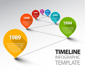 Fresh infographic timeline template with pointers vector