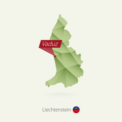 Green gradient low poly map liechtenstein vector